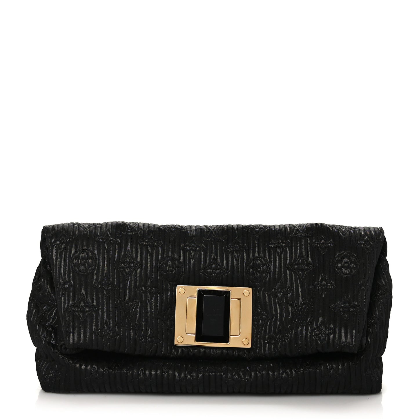 Jacquard Quilted Monogram Altair Clutch Black Black