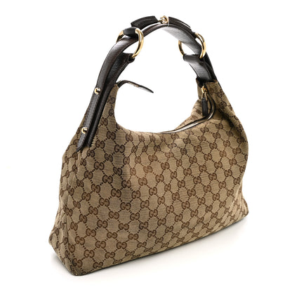 Gucci Monogram Medium Horsebit Chain Hobo Dark Brown 3 of 11