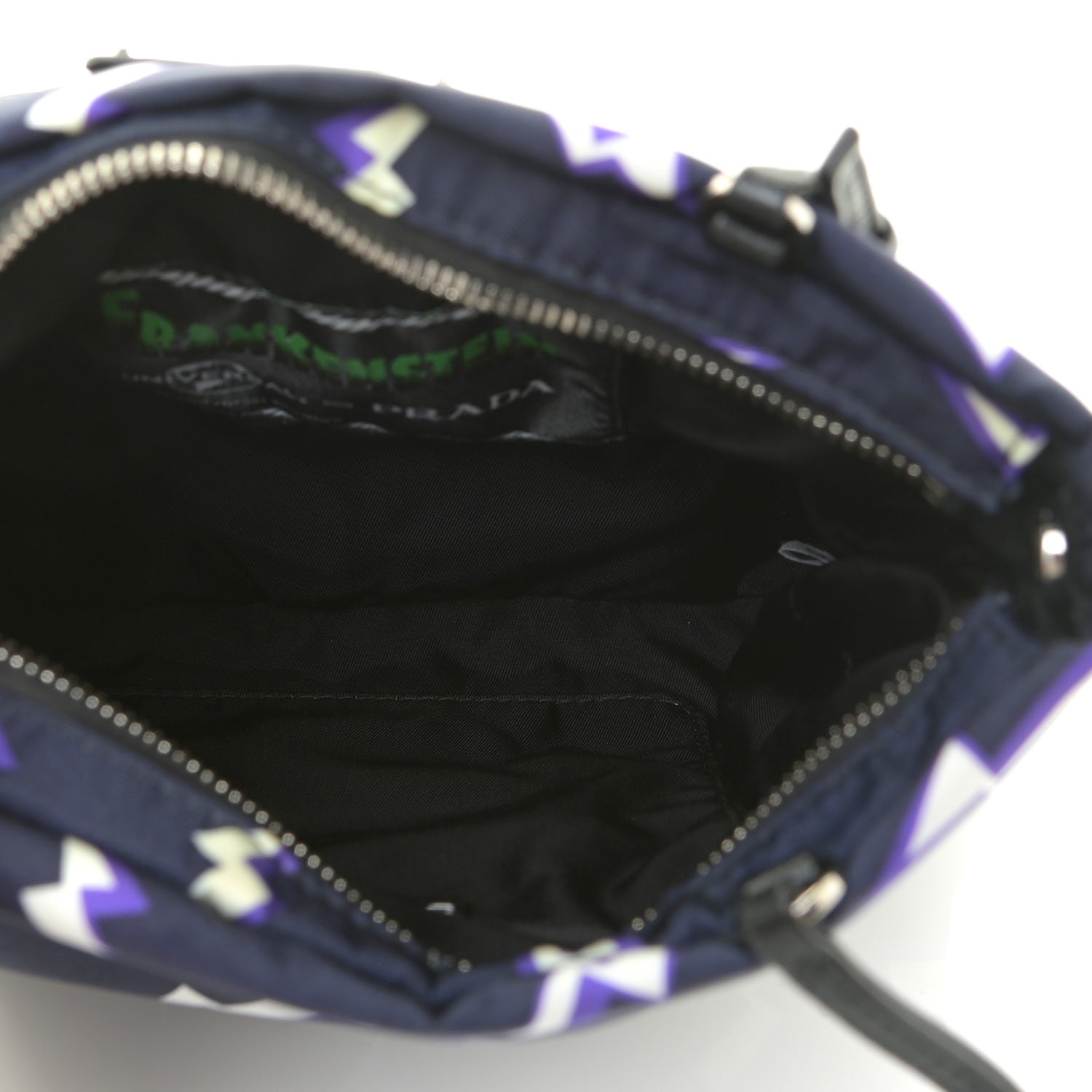Prada X UNIVERSAL STUDIOS Tessuto Nylon Thunder Frankenstein Chain Shopping Tote Blue Multicolor 5 of 12