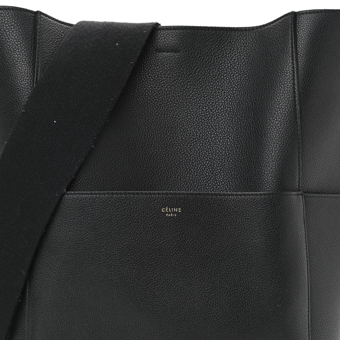 Soft Grained Calfskin Sangle Bucket Bag Black