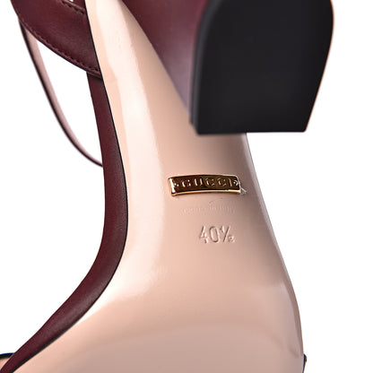 Gucci Lifford Calfskin GG Marmont Ankle Wrap 105mm Sandals 40.5 Vintage Bordeaux 6 of 8