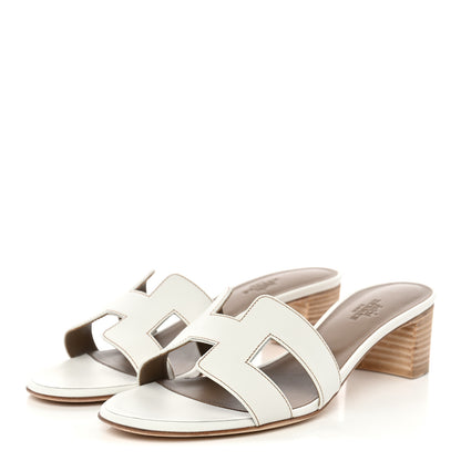 Hermes Calfskin Oasis Sandals 38.5 White 3 of 10