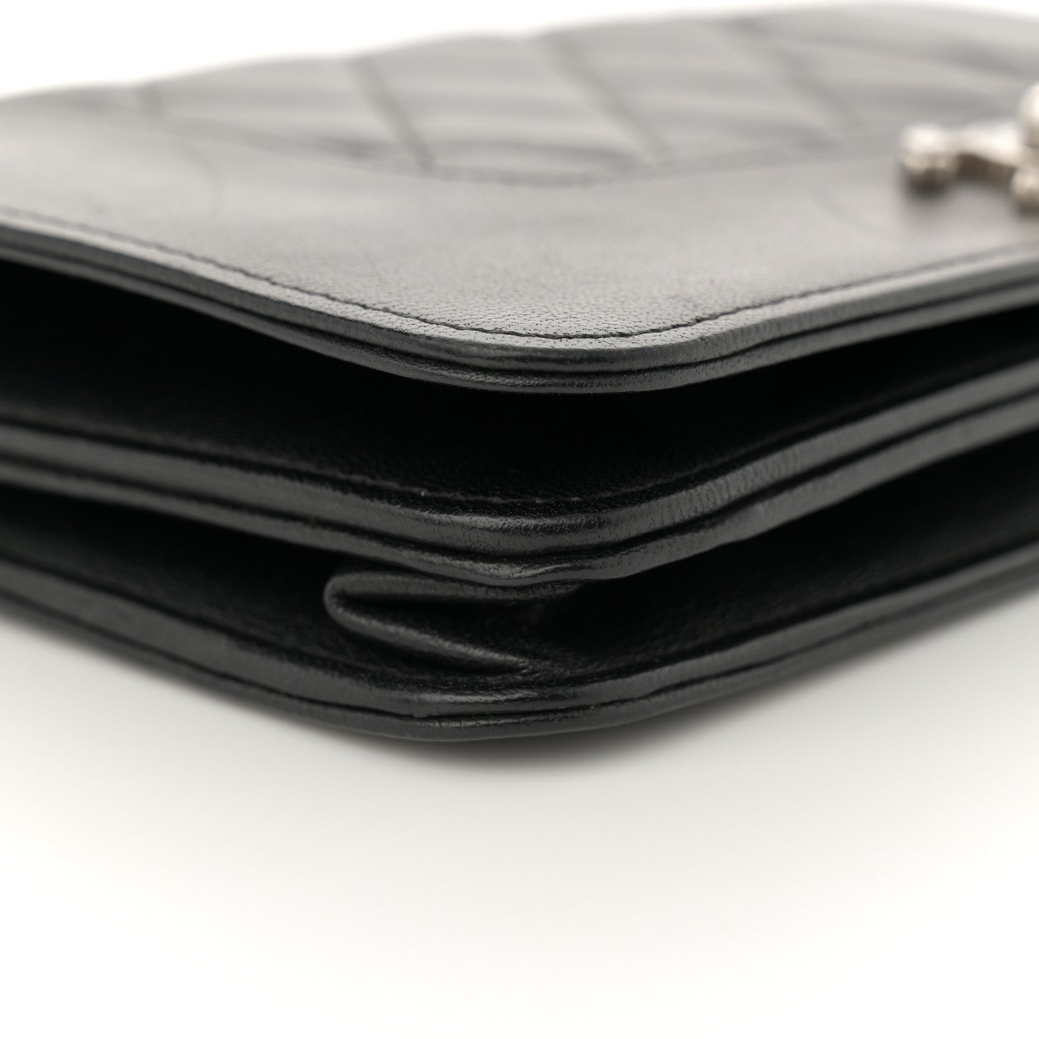 Chanel Sheepskin Quilted Mini Vintage Mademoiselle Wallet On Chain WOC Black 9 of 12