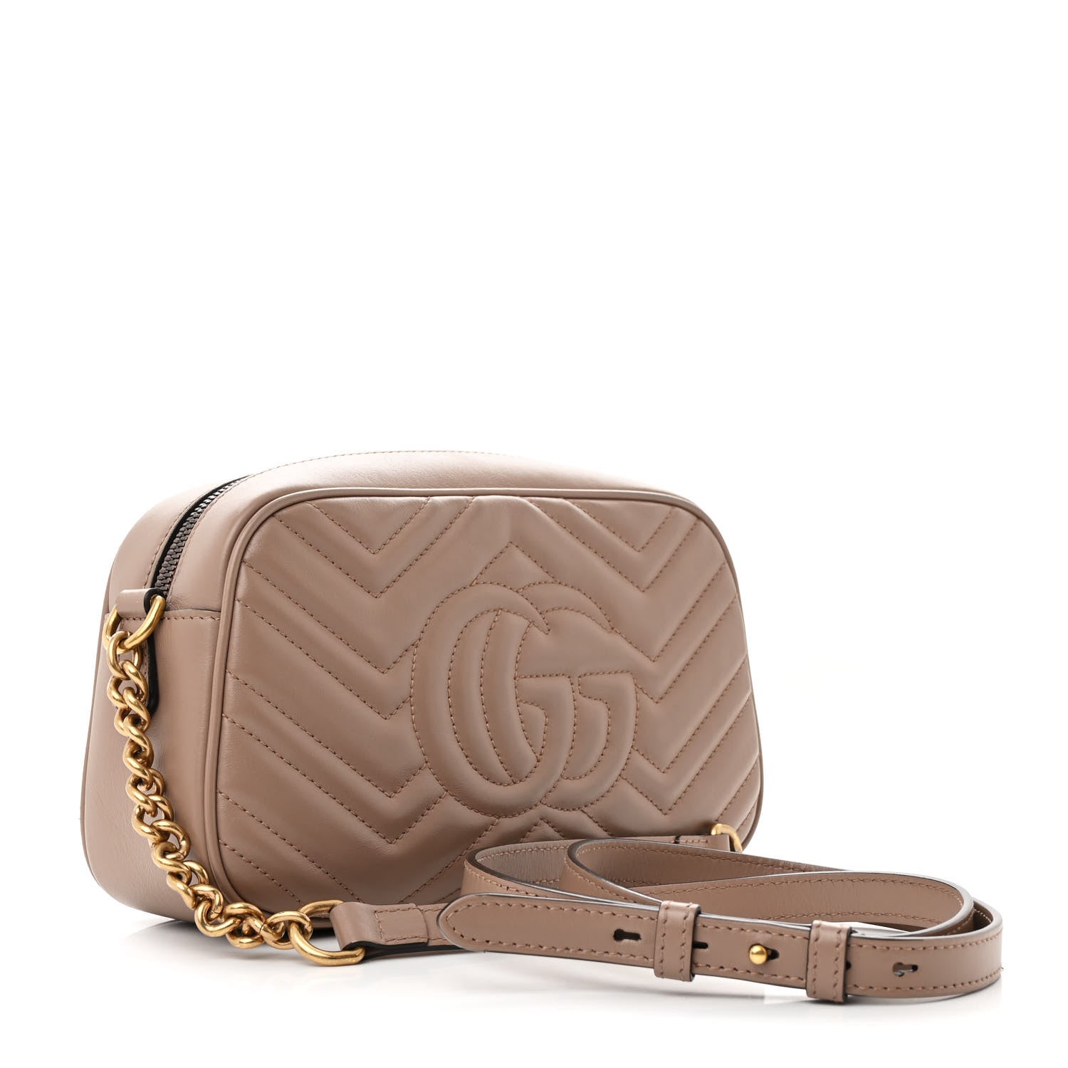 Gucci Calfskin Matelasse Small GG Marmont Chain Shoulder Bag Porcelain Rose 3 of 14