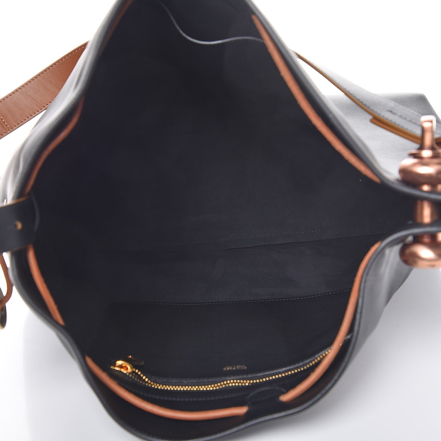 Tom Ford Calfskin Fisherman Hook Drawstring Hobo Bag Black 5 of 7