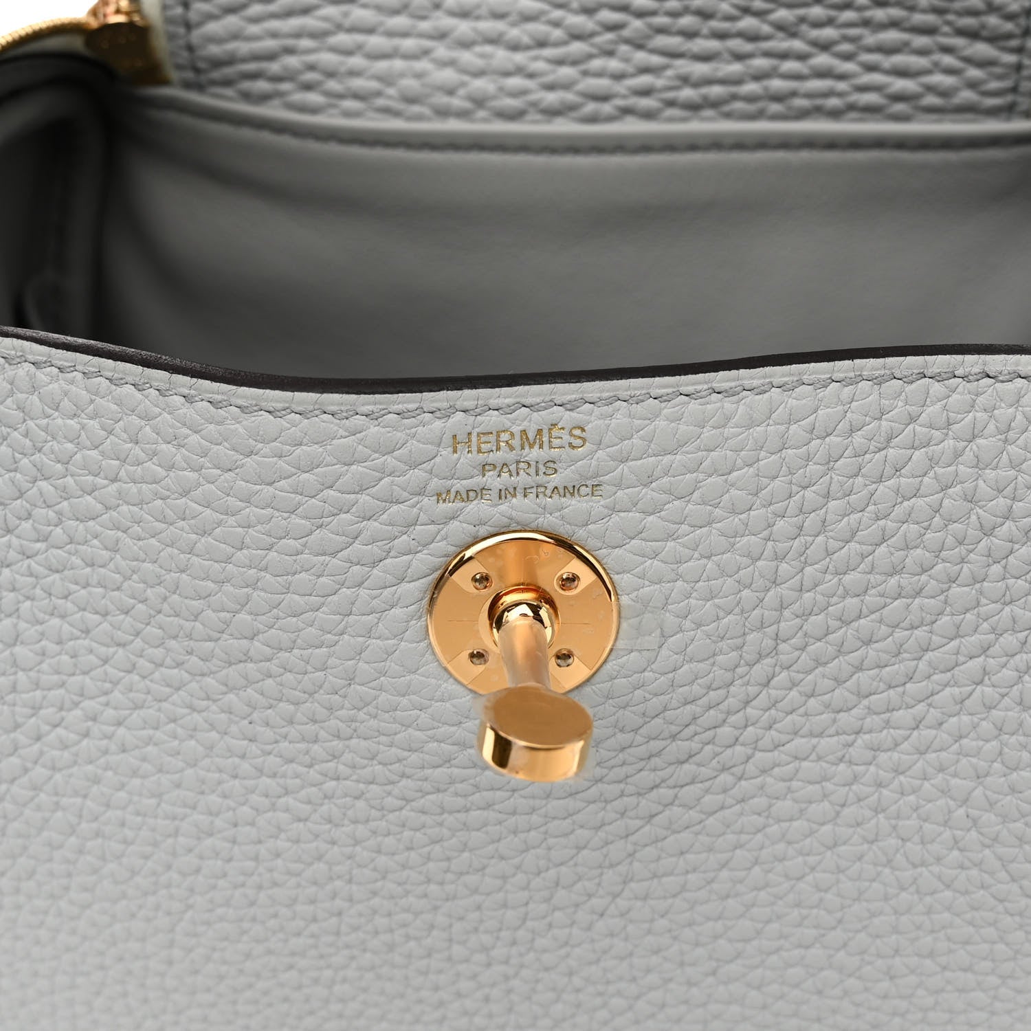 Hermes Taurillon Clemence Mini Lindy 20 Bleu Pale 6 of 10