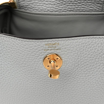 Hermes Taurillon Clemence Mini Lindy 20 Bleu Pale 6 of 10