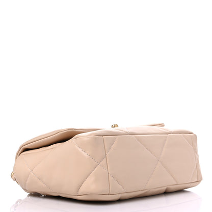 Chanel Lambskin Quilted Medium Chanel 19 Flap Light Beige 4 of 9