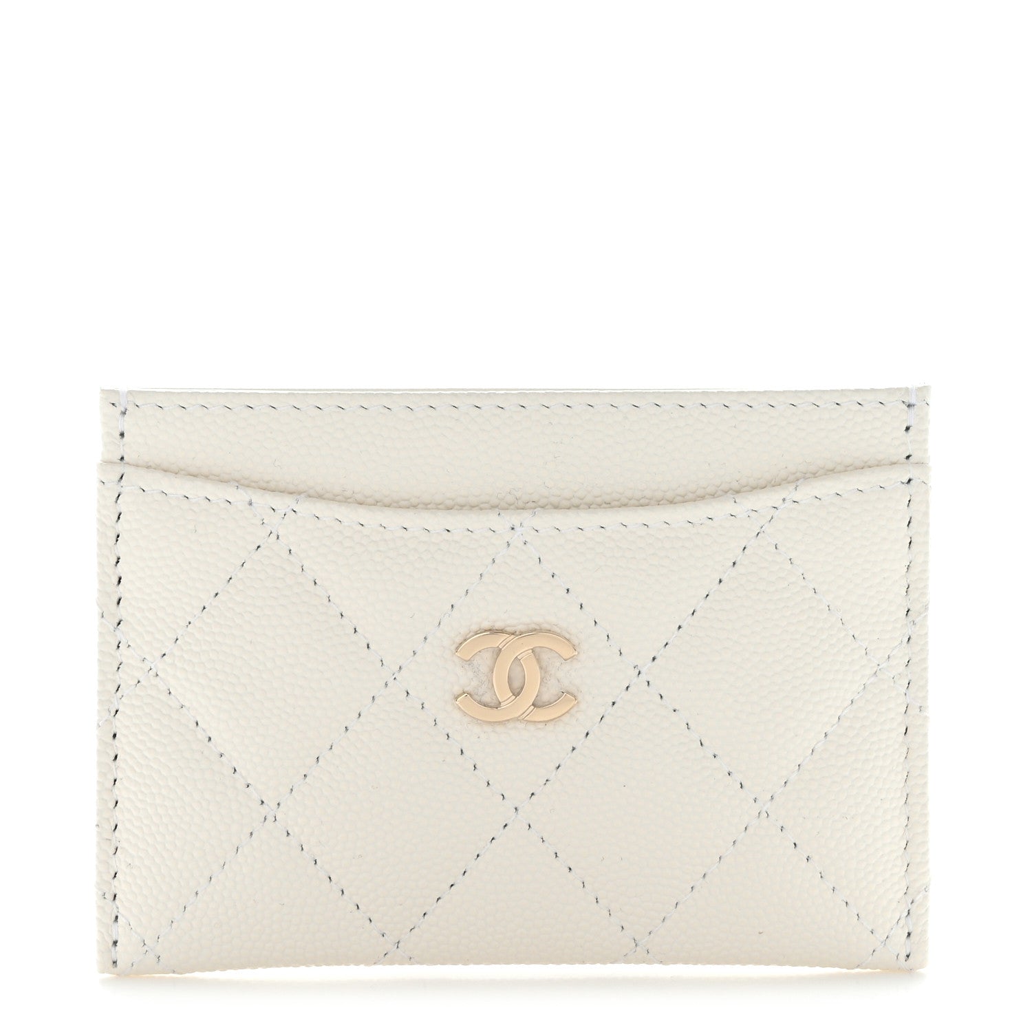 Chanel Caviar Quilted Card Holder White 1 of 9