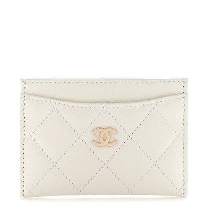 Chanel Caviar Quilted Card Holder White 1 of 9