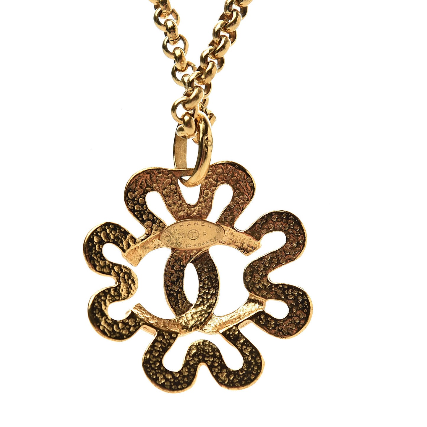 CC Chain Pendant Necklace Gold