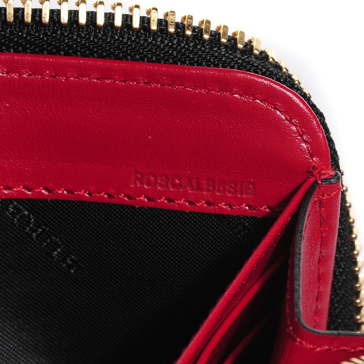 Burberry Grainy Calfskin Check Embossed Elmore Zip Around Wallet Red 9 of 9