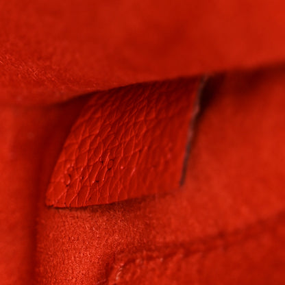 Celine Drummed Calfskin Nano Luggage Vermillion 7 of 11
