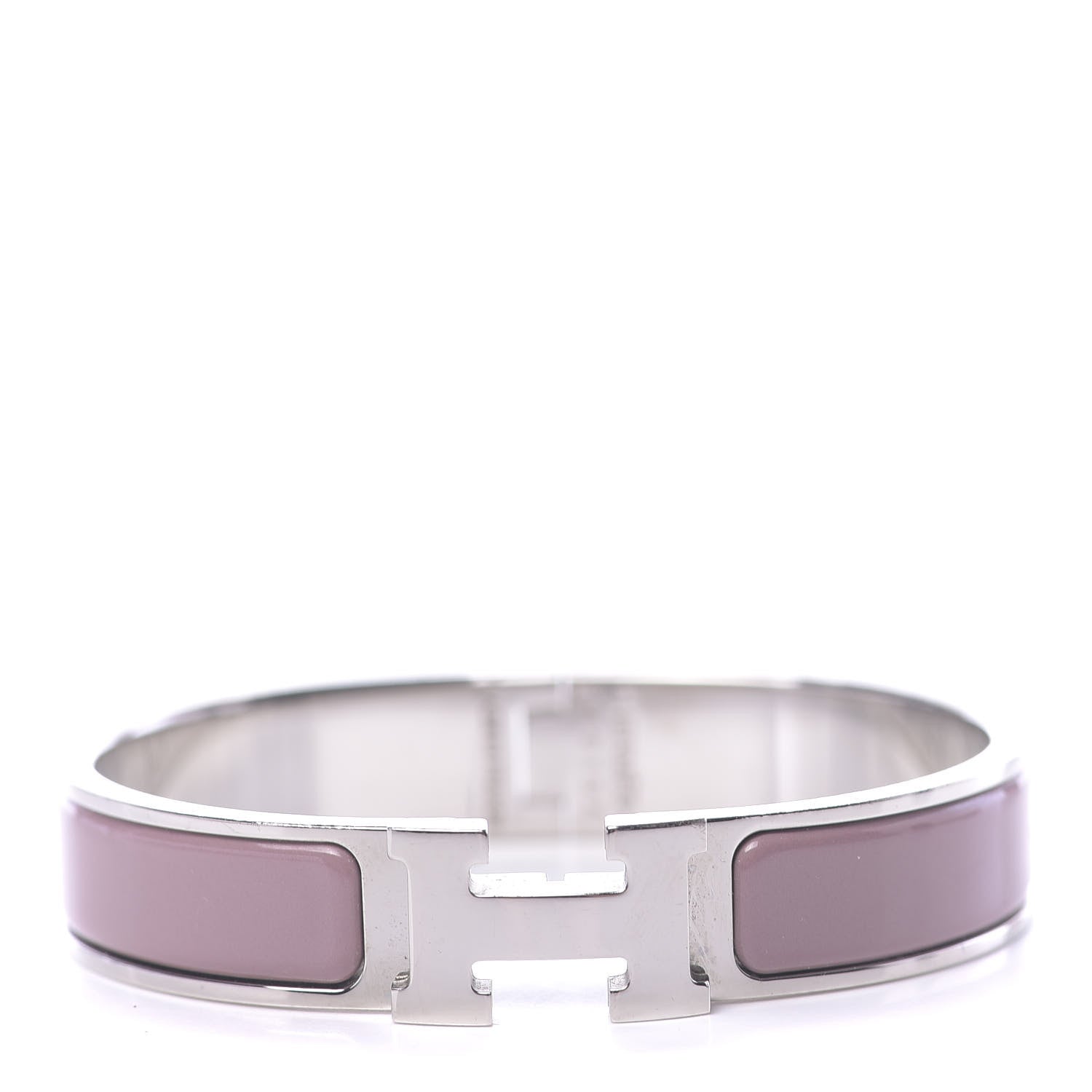 Hermes Enamel Narrow Clic Clac H Bracelet PM Rose Poudre 1 of 4