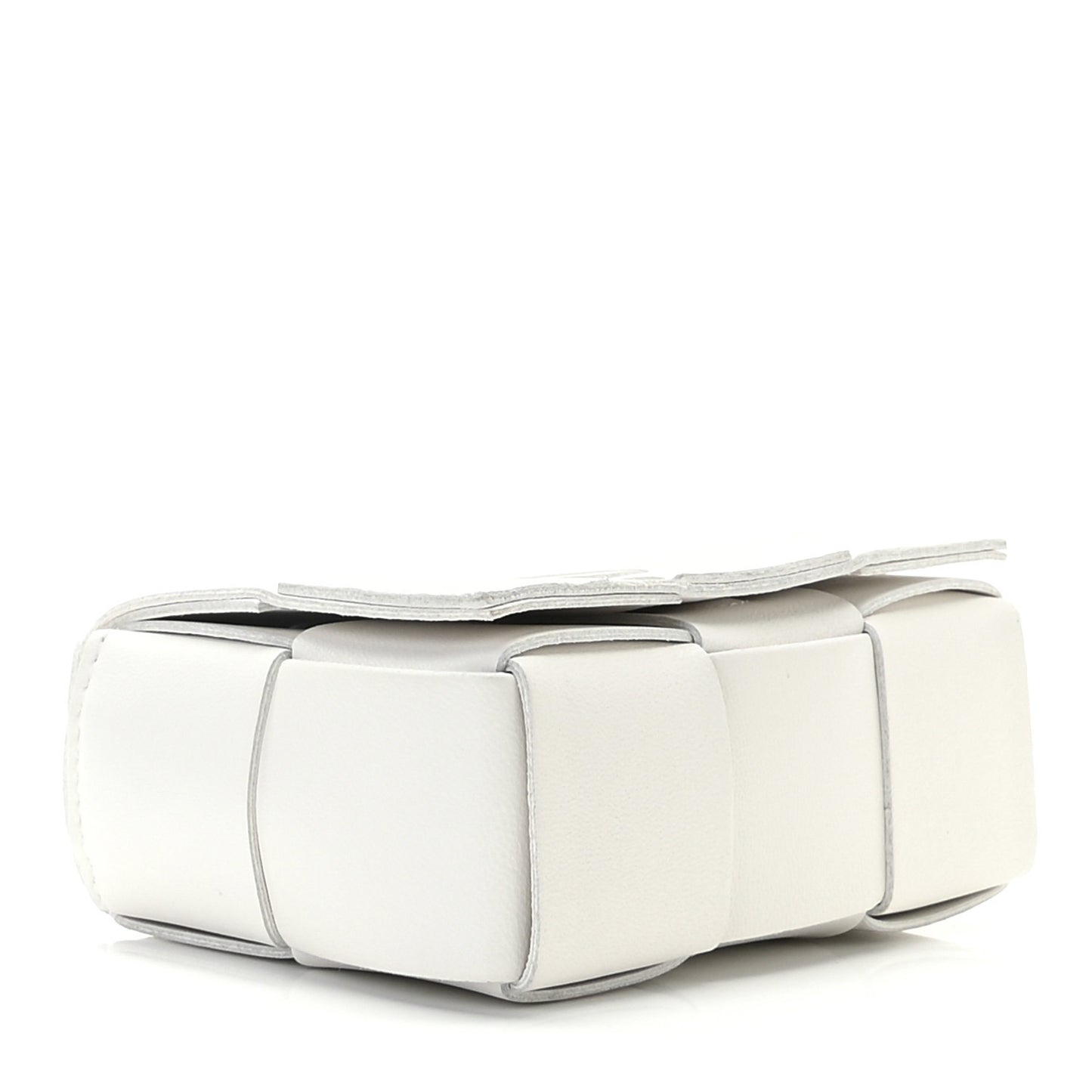 Lambskin Maxi Intrecciato Extra Mini Cassette Crossbody Bag White