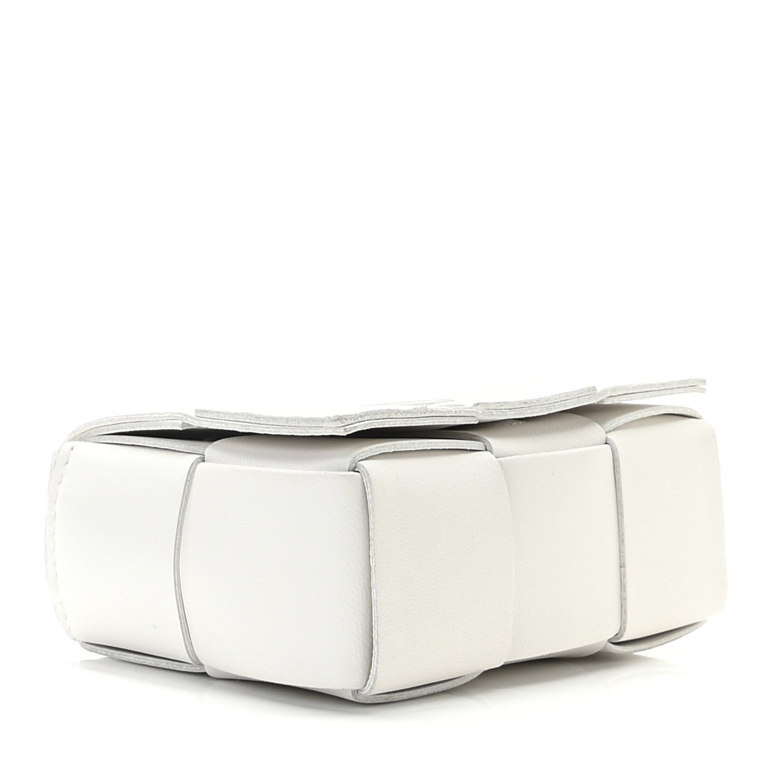 Bottega Veneta Lambskin Maxi Intrecciato Extra Mini Cassette Crossbody Bag White 3 of 8