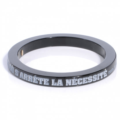 Chanel Resin Coco French Quote Thin Bangle Black 3 of 4