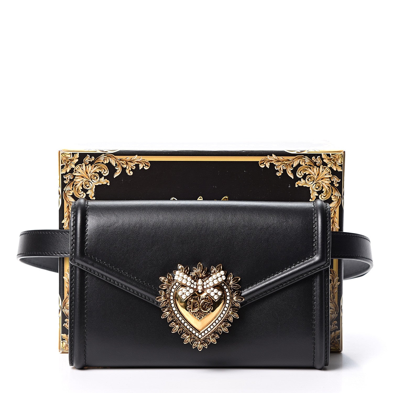 Dolce & Gabbana Agnello Vitello Devotion Belt Bag Black 10 of 10