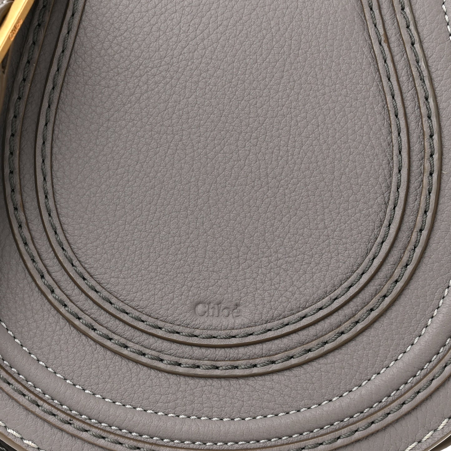 Calfskin Mini Marcie Round Crossbody Bag Grey