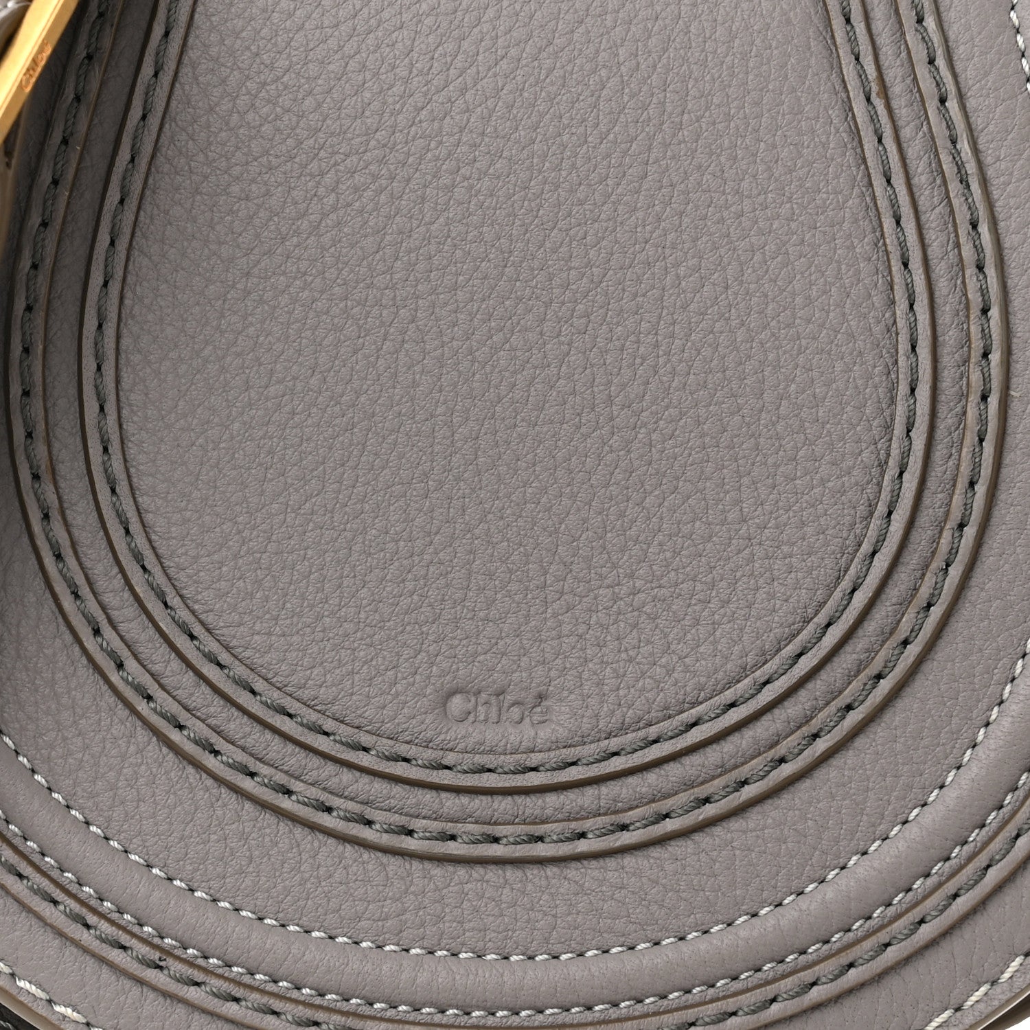 Chloe Calfskin Mini Marcie Round Crossbody Bag Grey 7 of 9