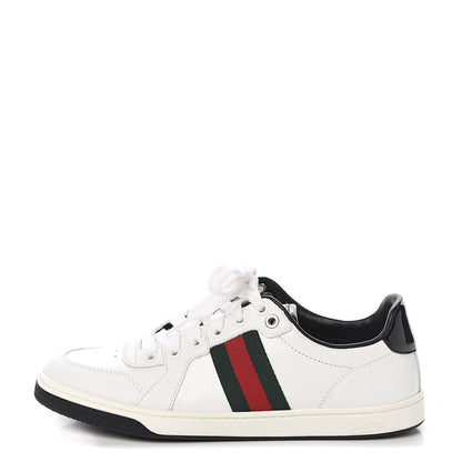 Gucci Calfskin Patent Web Mens GG Sneakers 36.5 White 1 of 9