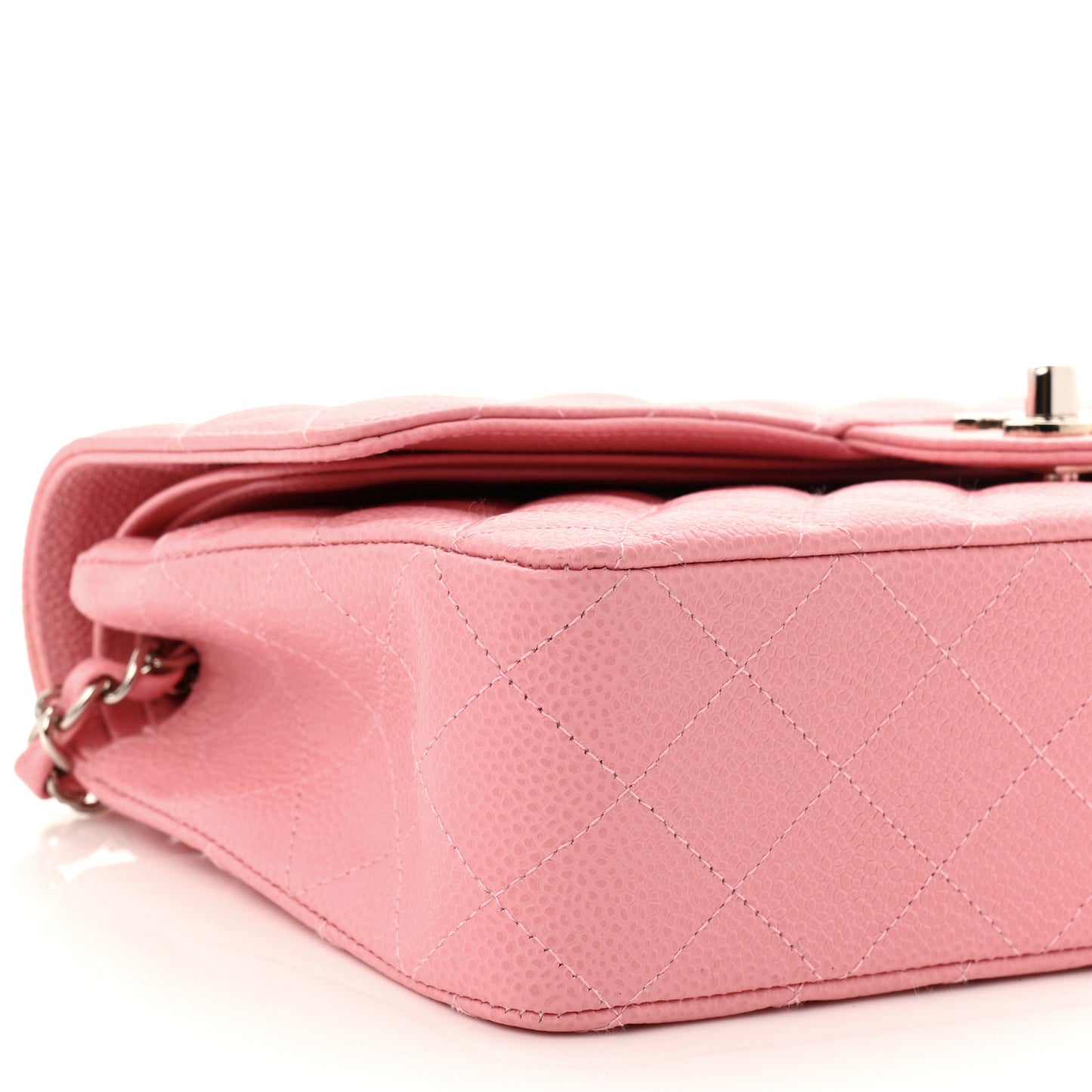 Caviar Quilted Medium Double Flap Pink