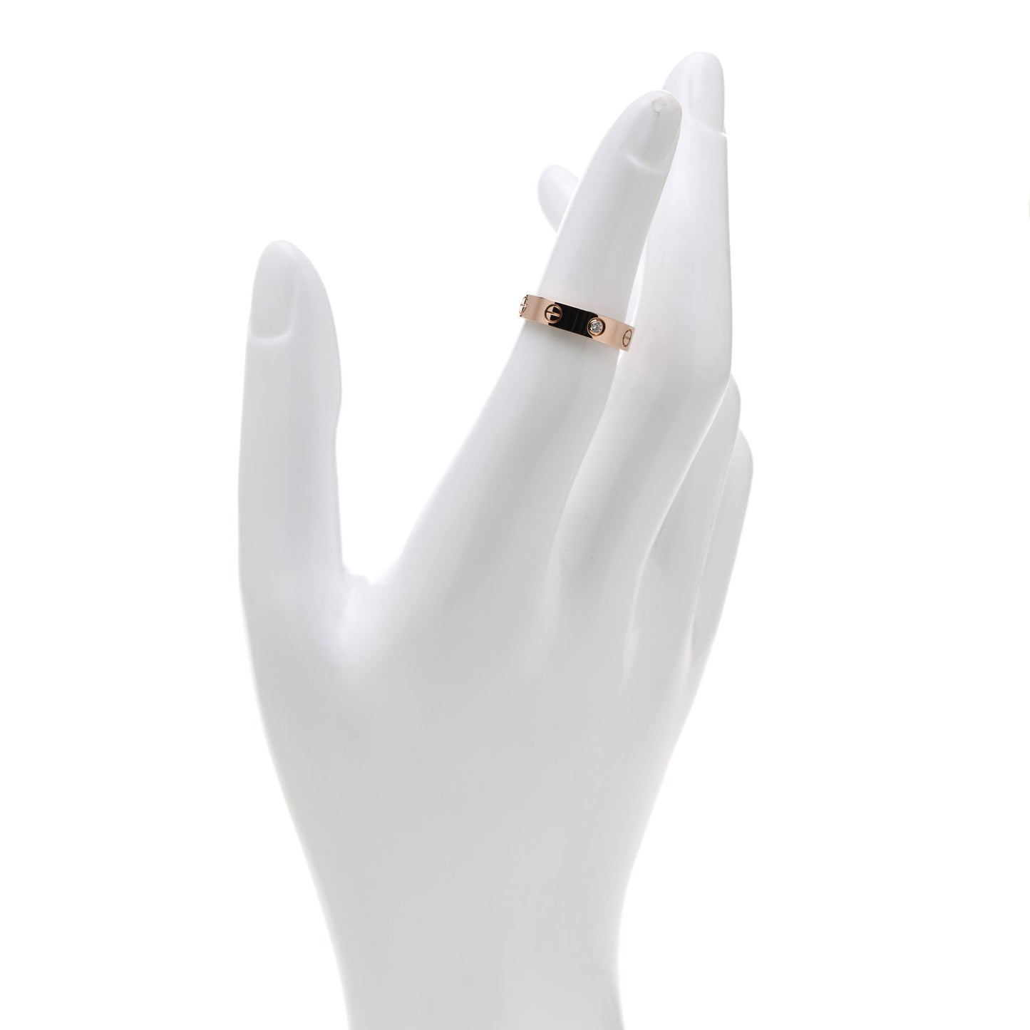18K Pink Gold Diamond 4mm LOVE Wedding Band Ring 49 4.75
