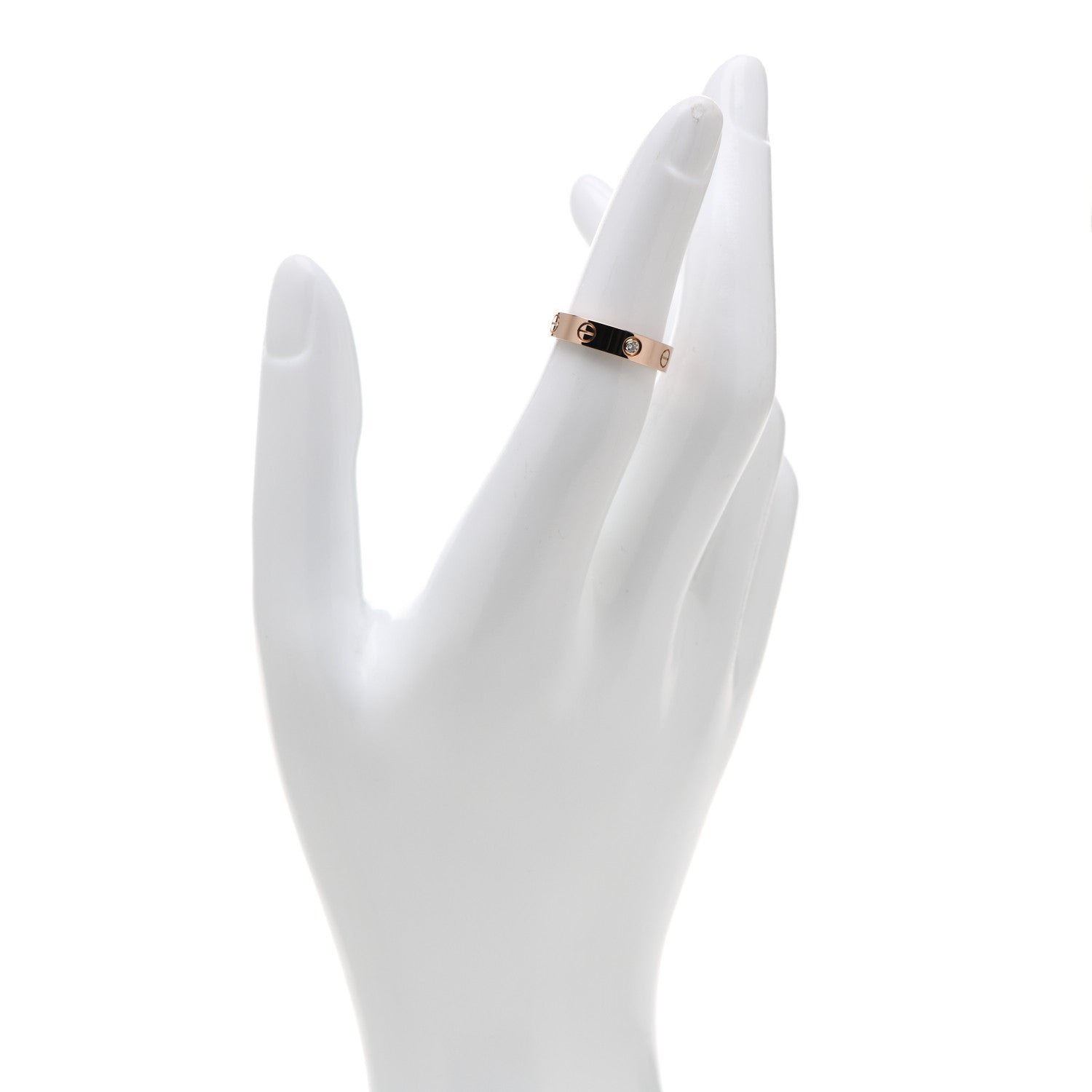Cartier 18K Pink Gold Diamond 4mm LOVE Wedding Band Ring 49 4.75 2 of 5
