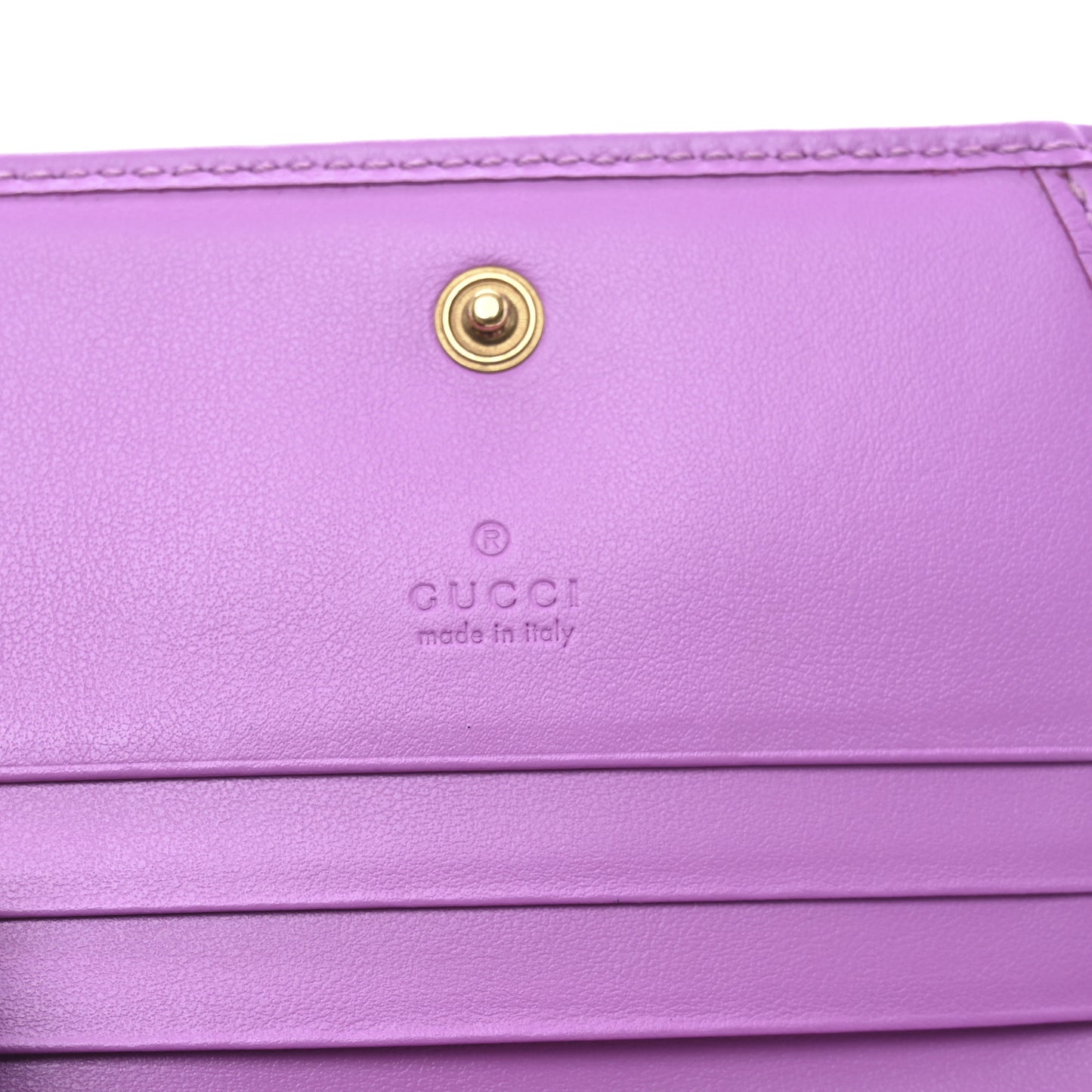 Moire Calfskin Monogram Bi-Fold Card Case Lilac Yellow