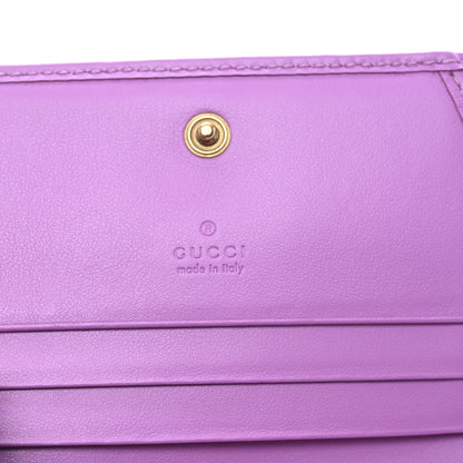 Gucci Moire Calfskin Monogram Bi-Fold Card Case Lilac Yellow 6 of 7