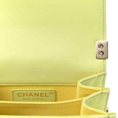 Chanel Calfskin Quilted North South Boy Flap Light Green 11 of 12