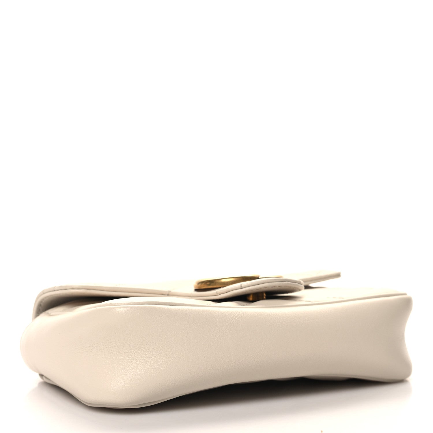 Gucci Calfskin Matelasse Super Mini GG Marmont Shoulder Bag White 4 of 10