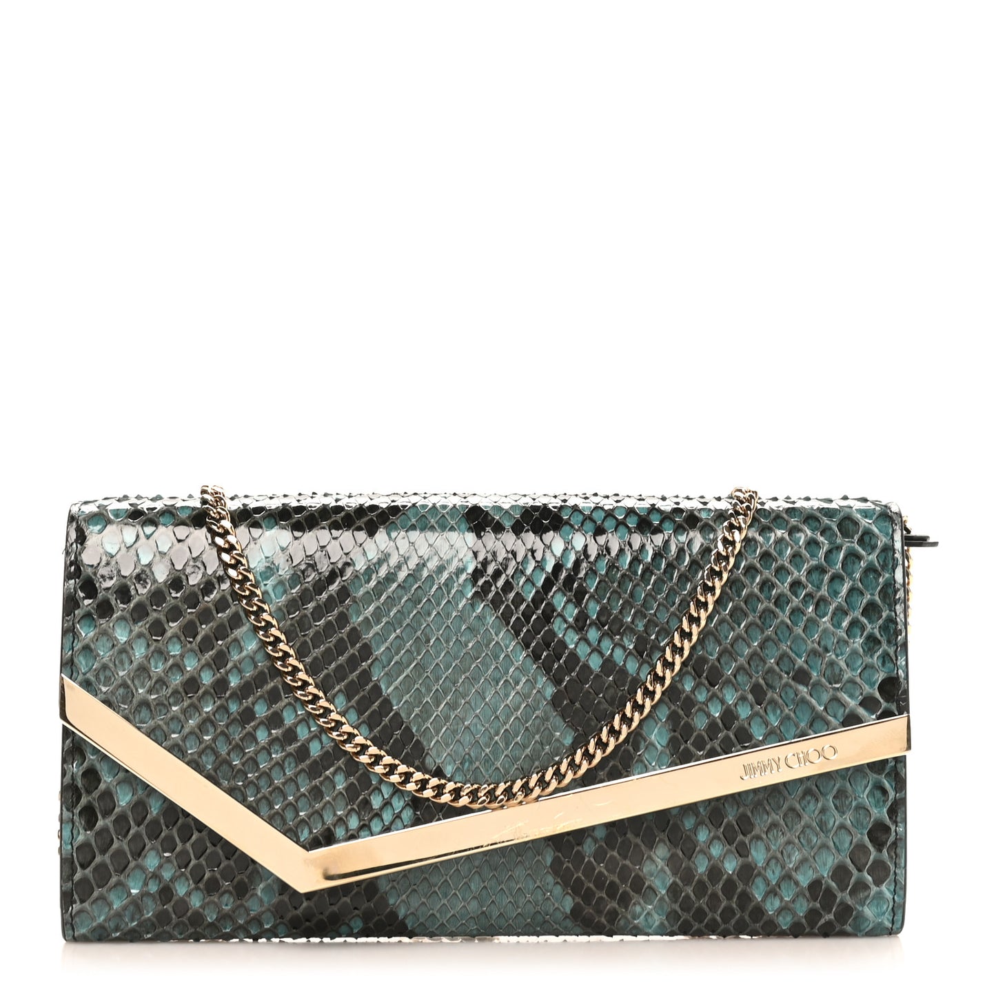 Snakeskin Emmie Clutch Blue