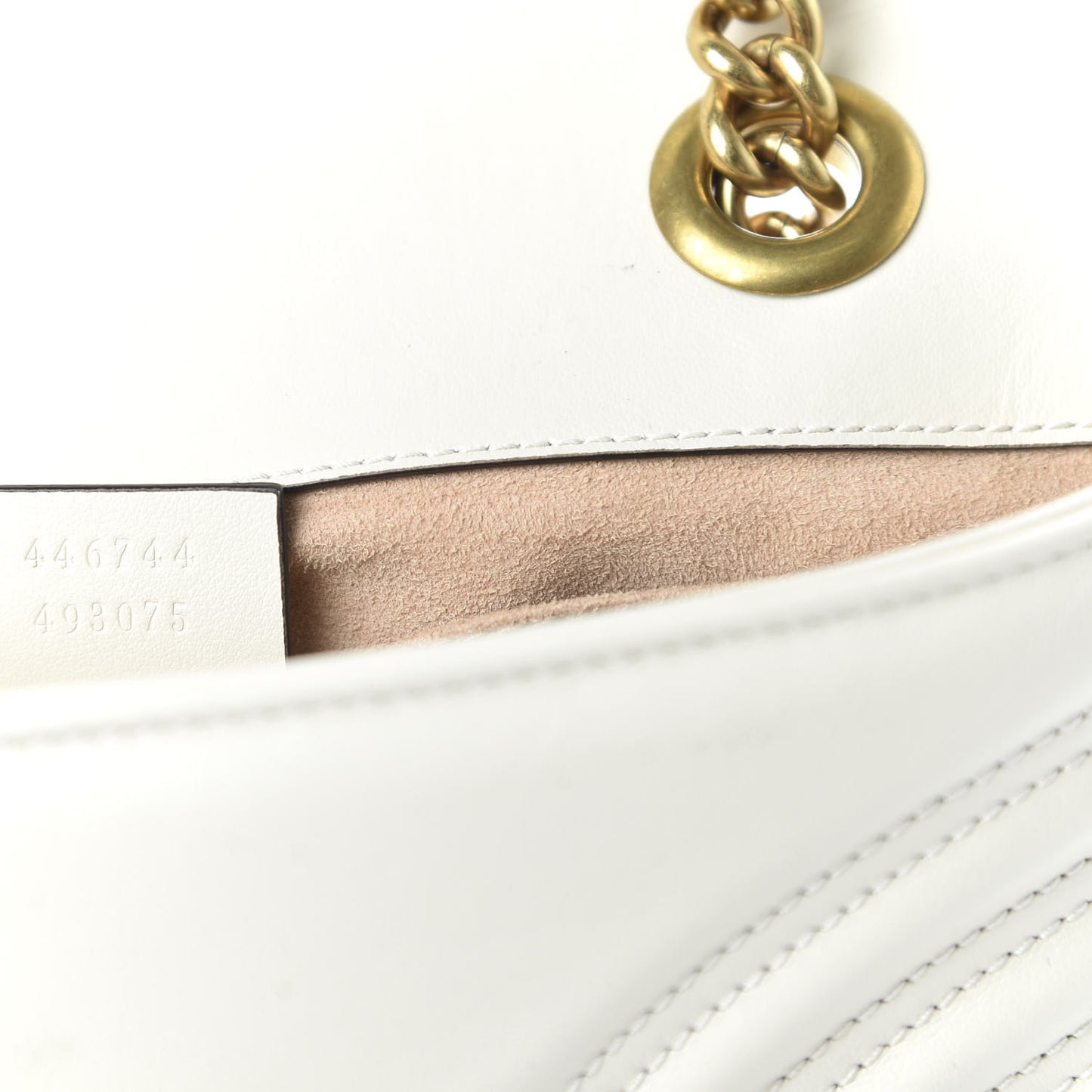 Calfskin Matelasse Mini GG Marmont Shoulder Bag White