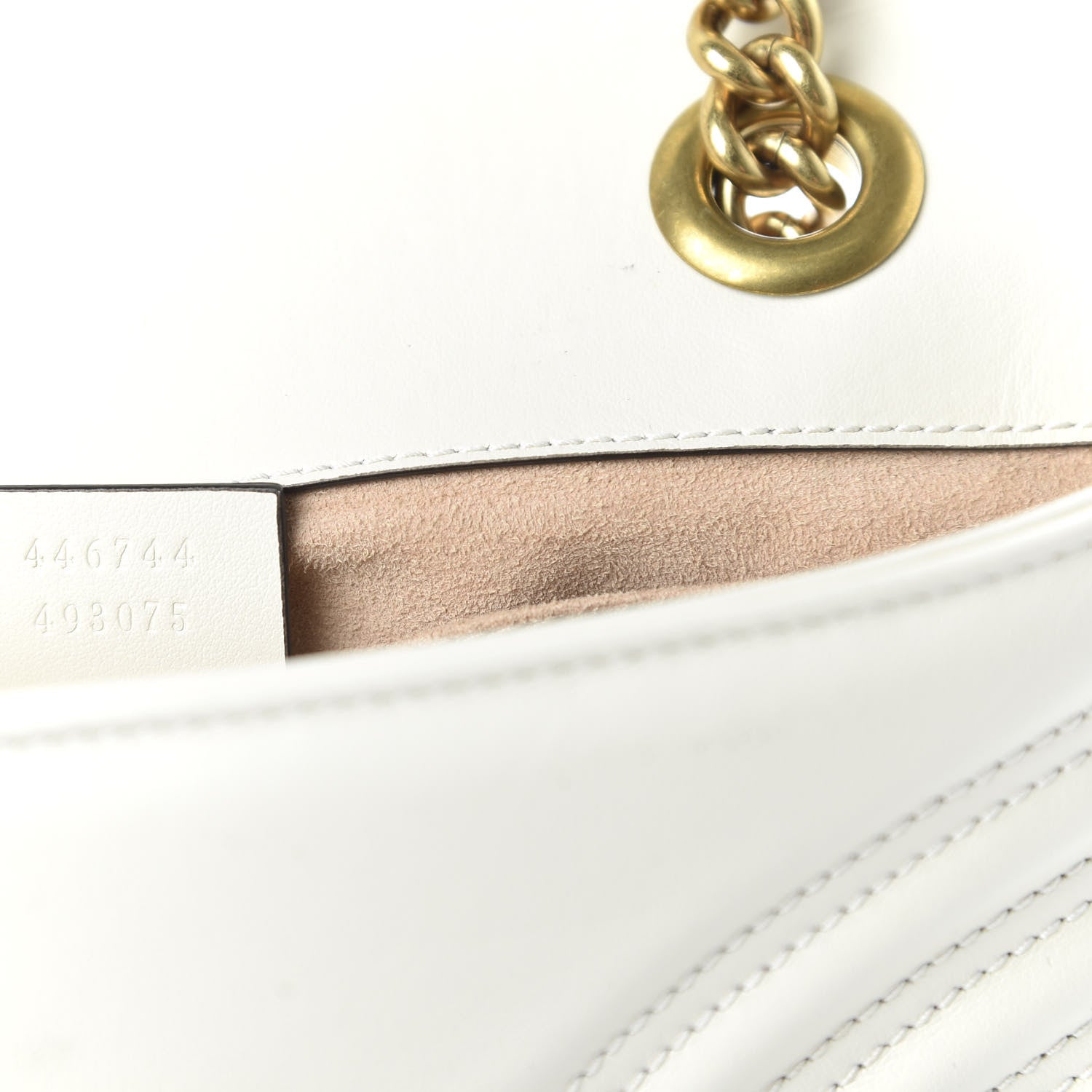 Gucci Calfskin Matelasse Mini GG Marmont Shoulder Bag White 9 of 10