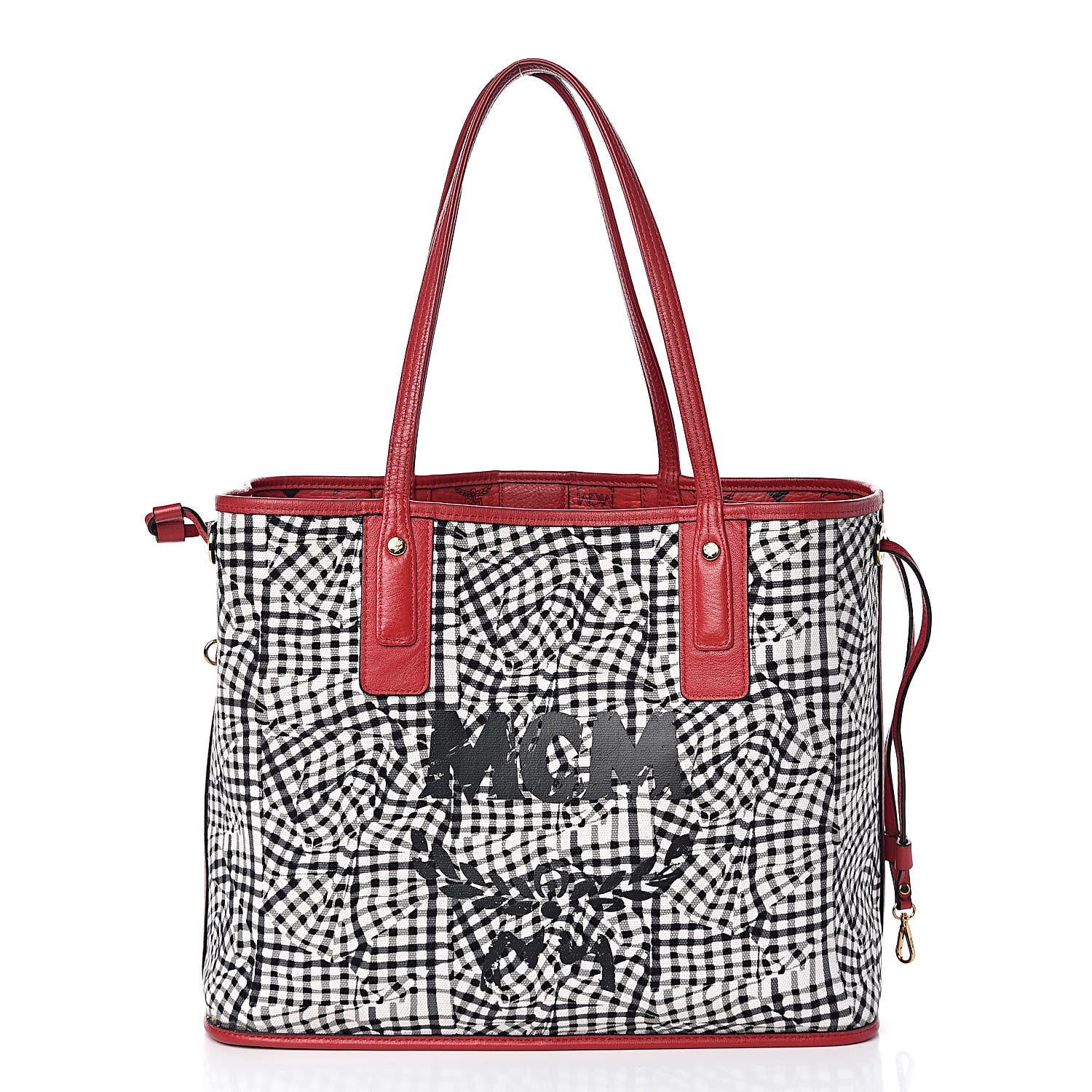 MCM Visetos Medium Liz Reversible Shopper Tote Ruby Red 5 of 18