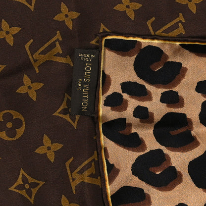 Louis Vuitton Silk Leopard Monogram Square Scarf 3 of 3