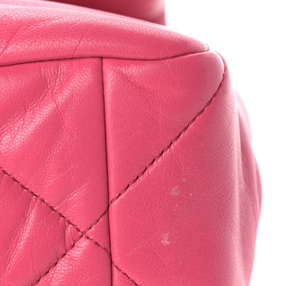 Chanel Goatskin Quilted Large Chanel 19 Flap Dark Pink 10 of 11