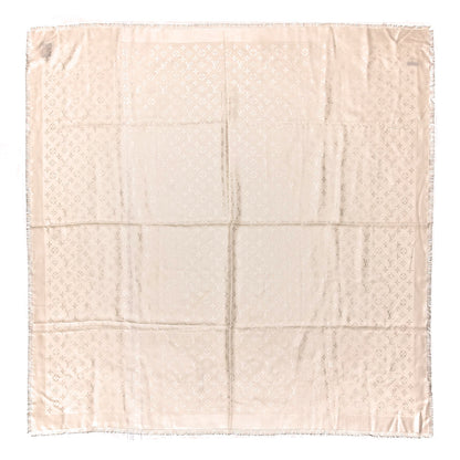 Louis Vuitton Wool Silk Monogram Shawl White 1 of 4