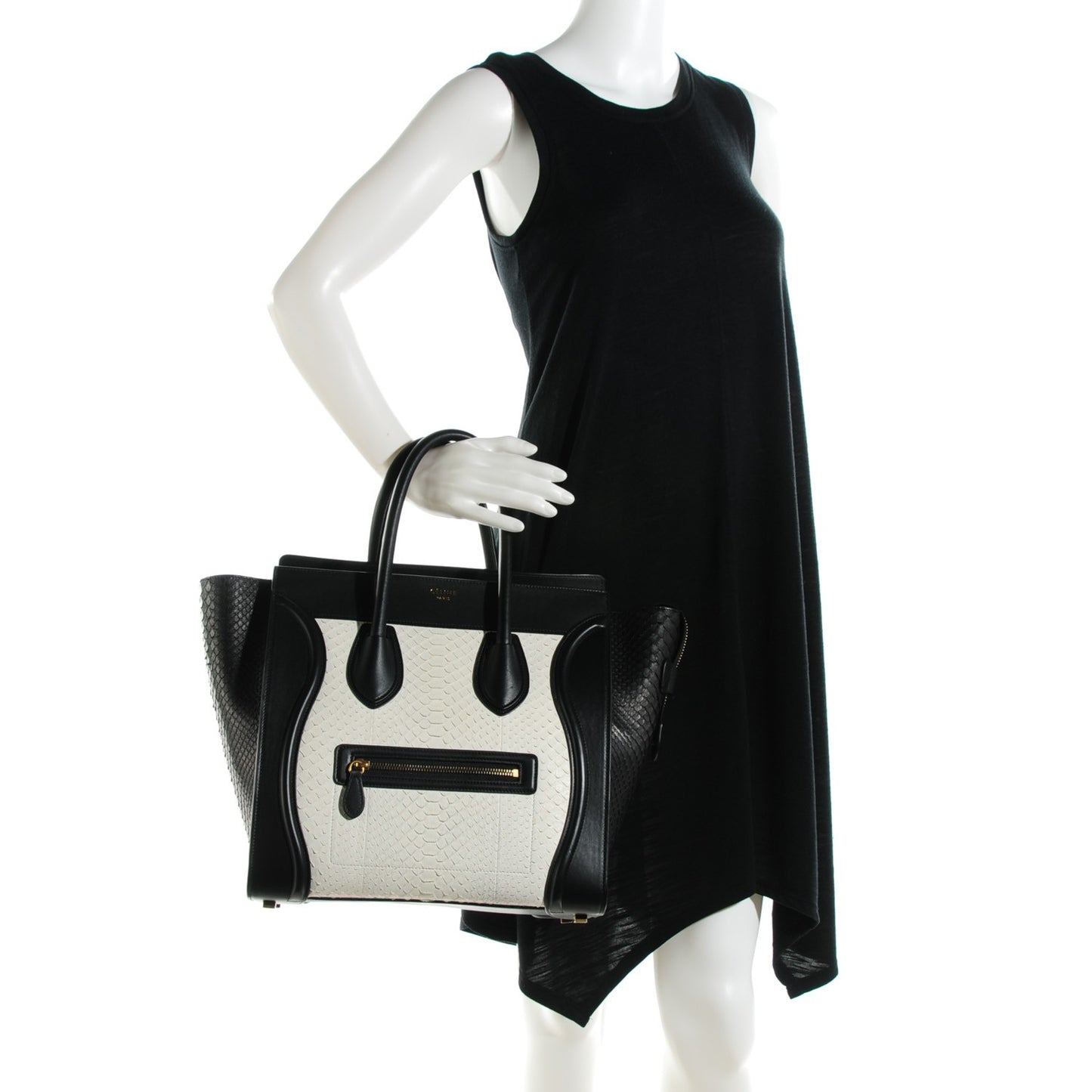 Python Mini Bi-Color Luggage Black White