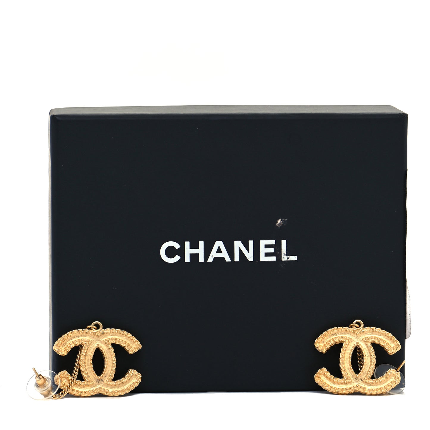 CC Drop Earrings Matte Gold