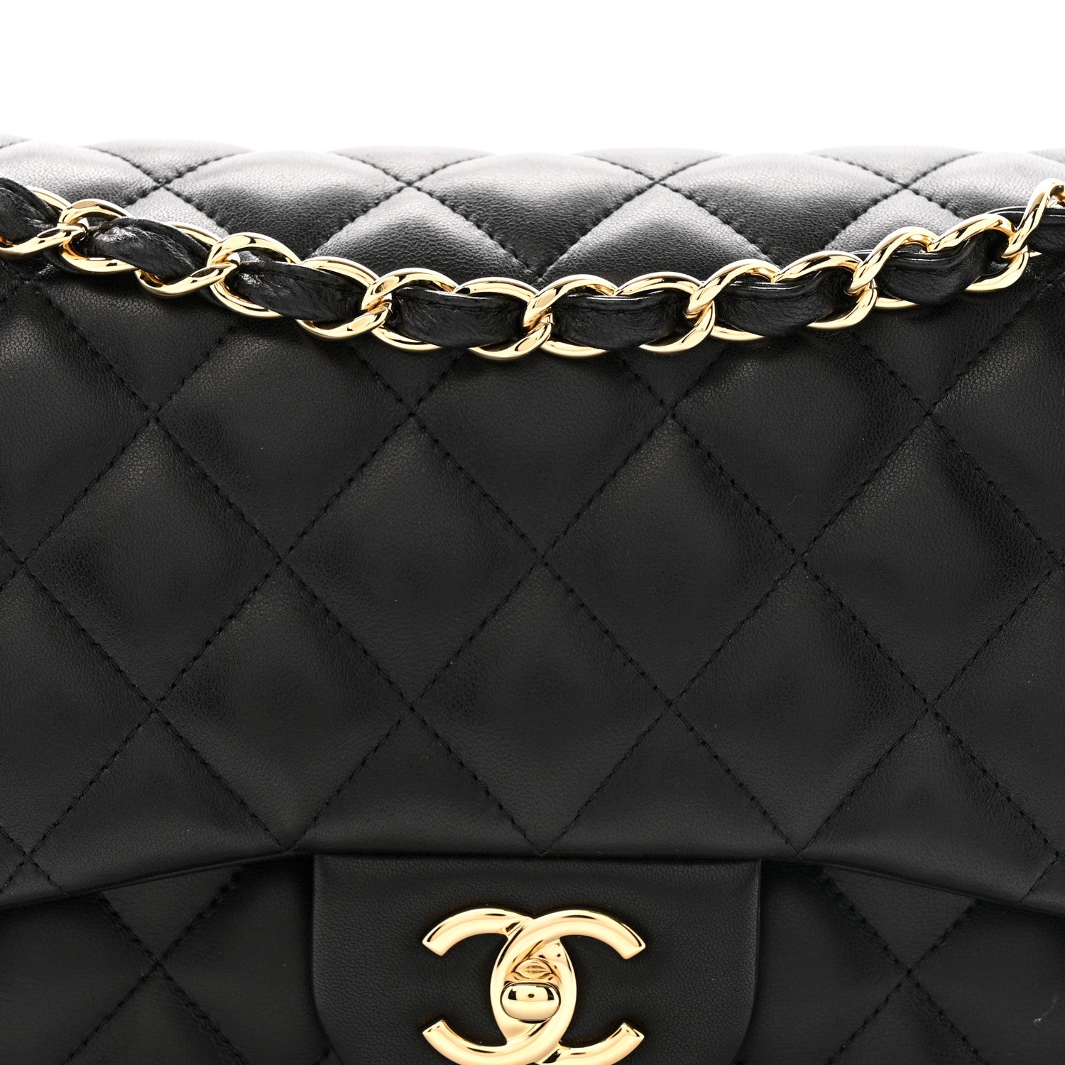 Chanel Lambskin Quilted Jumbo Double Flap Black 8 of 16