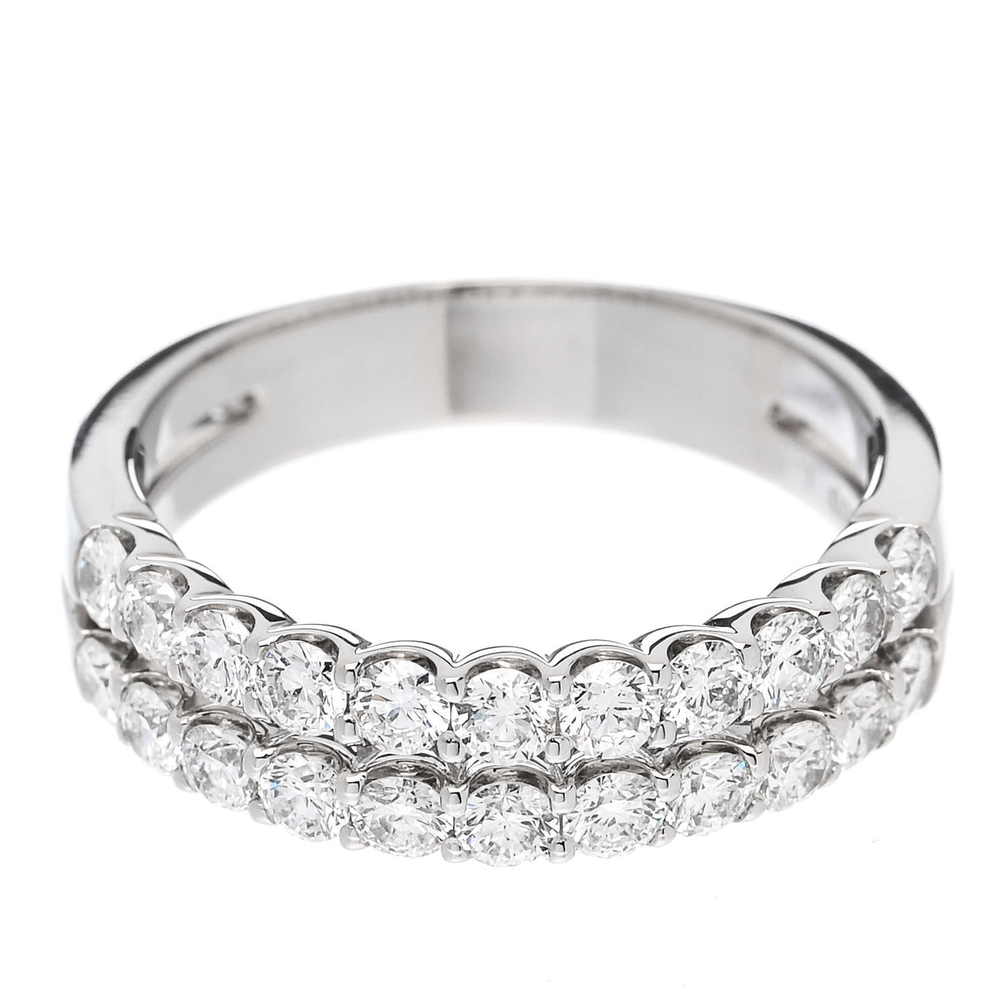 Platinum Diamond 1.00ct Double Half Eternity Band Ring  52 6
