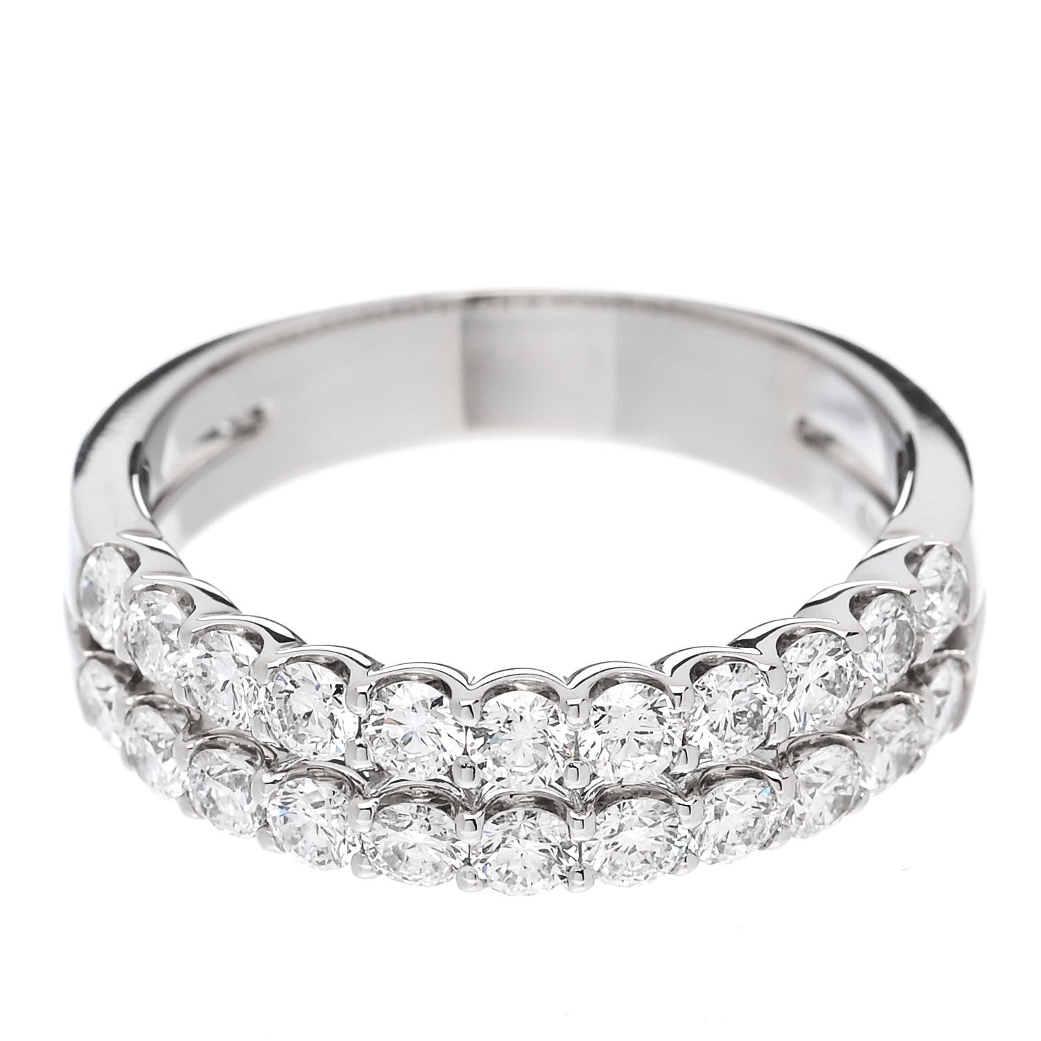 Parker & West by FASHIONPHILE Platinum Diamond 1.00ct Double Half Eternity Band Ring  52 6 7 of 9