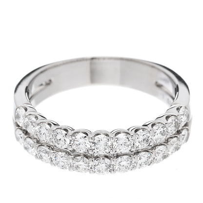 Parker & West by FASHIONPHILE Platinum Diamond 1.00ct Double Half Eternity Band Ring  52 6 7 of 9