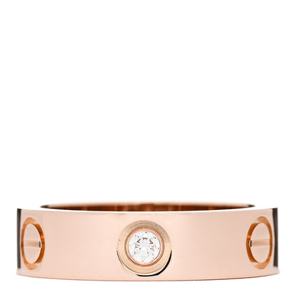 Cartier 18K Pink Gold 3 Diamond LOVE Ring 55 7.25 1 of 5