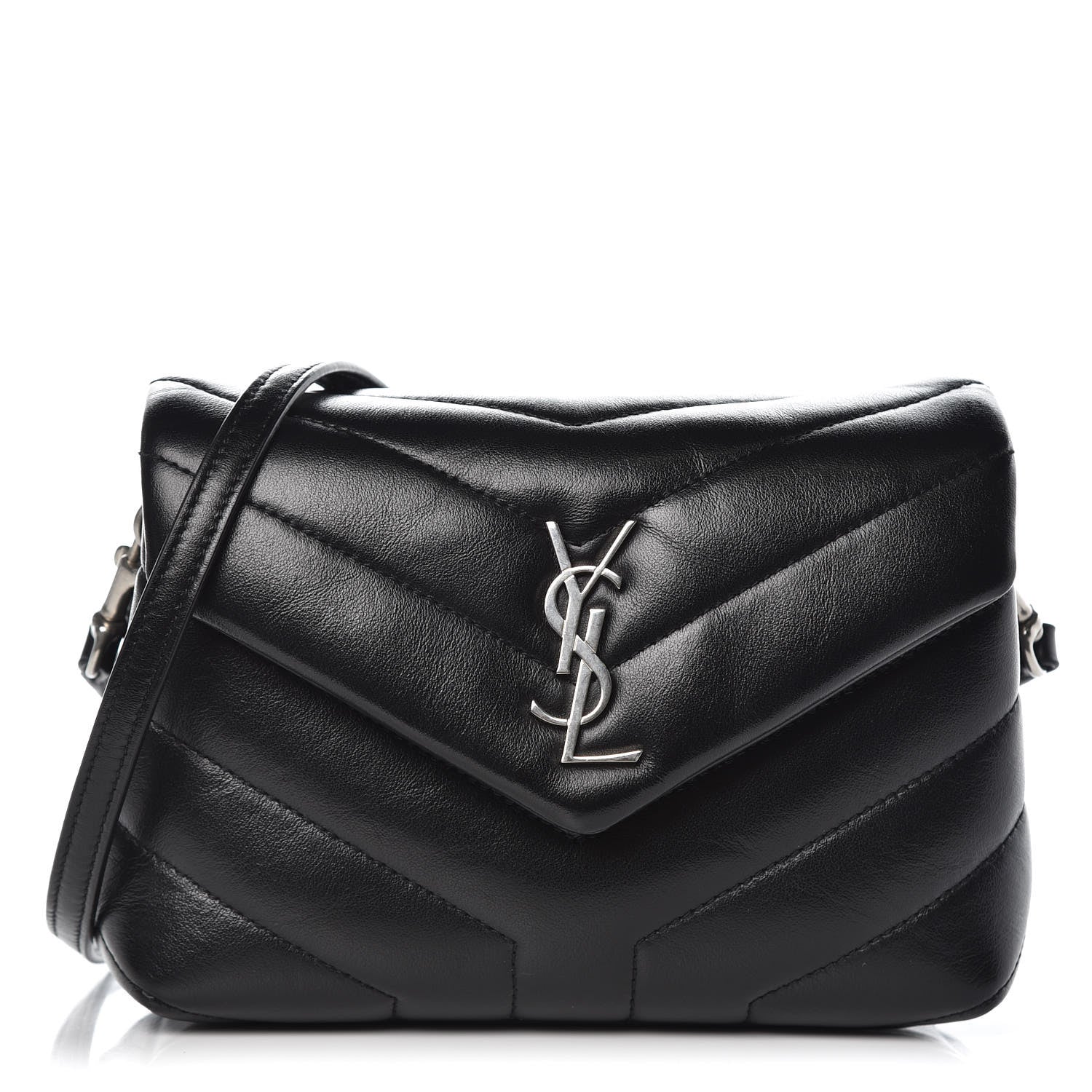 Saint Laurent Calfskin Y Quilted Monogram Toy Loulou Crossbody Bag Black 1 of 7