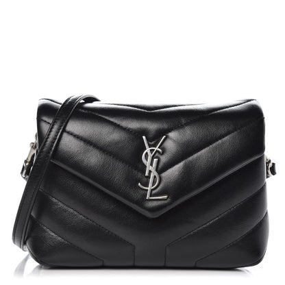 Saint Laurent Calfskin Y Quilted Monogram Toy Loulou Crossbody Bag Black 1 of 7