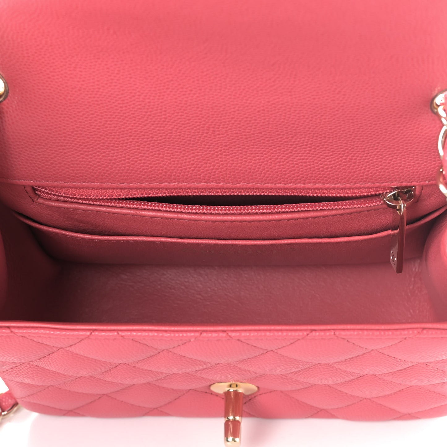 Caviar Quilted Mini Square Flap Pink