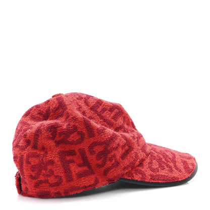 Fendi Terry Cloth FF  Baseball Hat 58 Red 6 of 9